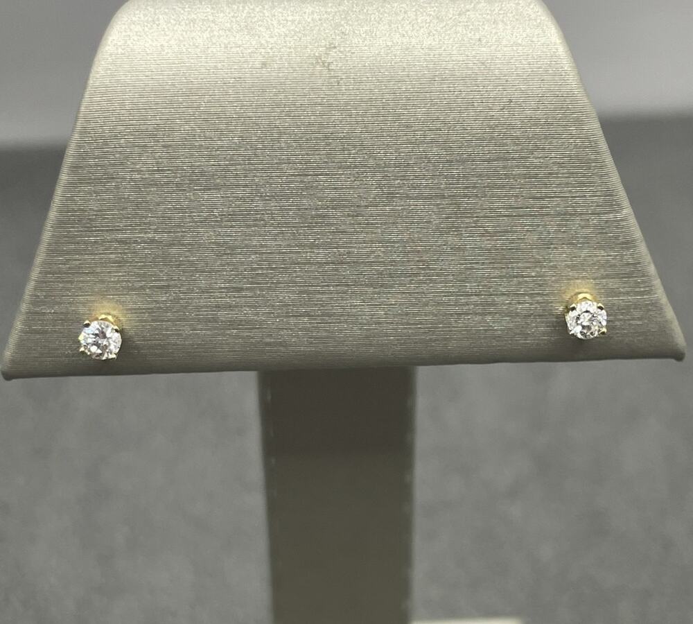 14K Yellow Gold Diamond Stud Earrings (27441)
